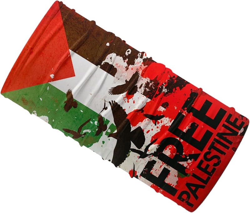 Palestine Flag Headband Multifunctional Windproof Face Scarf Bandana - Image 4